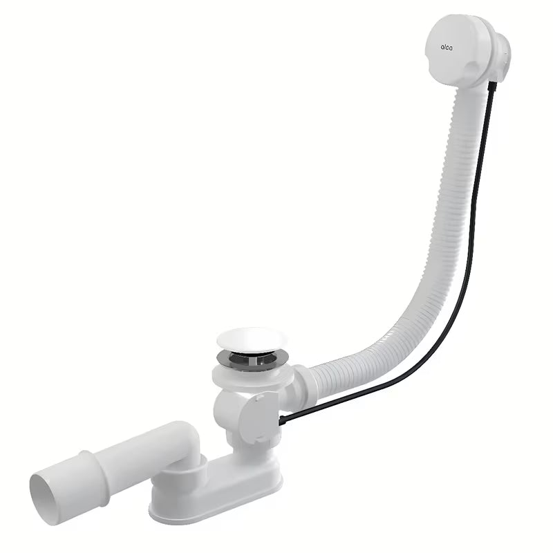 Automat wannowy Alca pro standardowy wanny z otworem odpływowym Ø52 mm i przelewem do 80 cm.