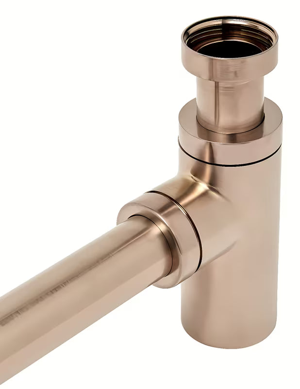 Alca Individual syfon umywalkowy DN32 w wykończeniu rose gold mat z metalową rozetą