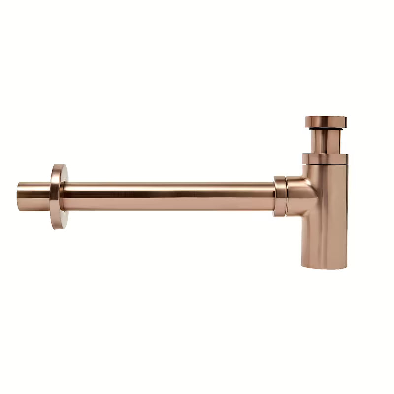 Alca Individual syfon umywalkowy DN32 w wykończeniu rose gold mat z metalową rozetą