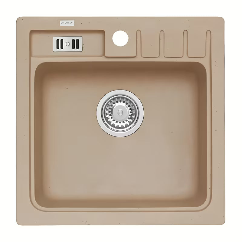 Granitowy zlewozmywak Alveus na blat roboczy 465 x 465 mm w kolorze beige