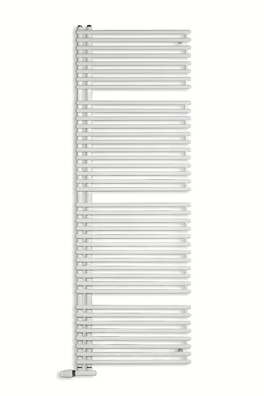 Biały kombinowany grzejnik łazienkowy grzejnik łazienkowy Anima Henrik 60x113 cm, odpowiedni pro do ogrzewania i suszenia ręczników.