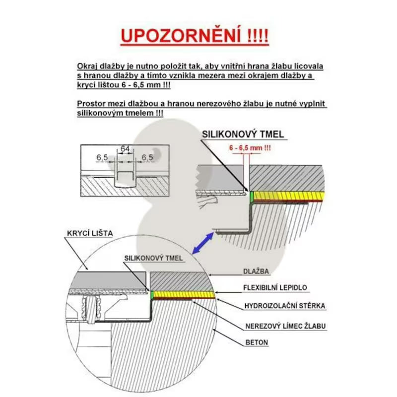 Nierdzewny odpływ liniowy Anima 80 cm w błyszczącym chromowanym wykończeniu pro nowoczesnej kabina prysznicowa.