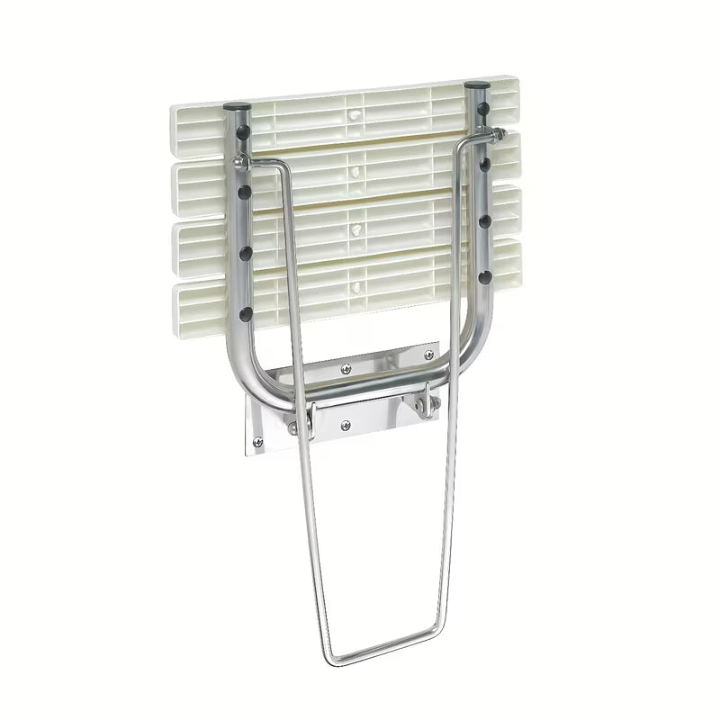 Ścienne składane siedzisko prysznicowe Bemeta Help program ze stali nierdzewnej z nogą podporową i połyskiem.