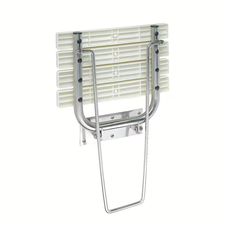 Ścienne składane siedzisko prysznicowe Bemeta Help program w wykończeniu ze stali nierdzewnej z nogą podporową