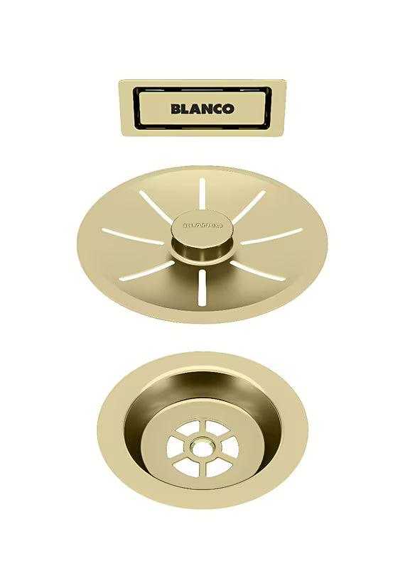 Komplet odpływowy Blanco InFino z przelewem C-overflow w wykończeniu satynowe złoto Gold Edition