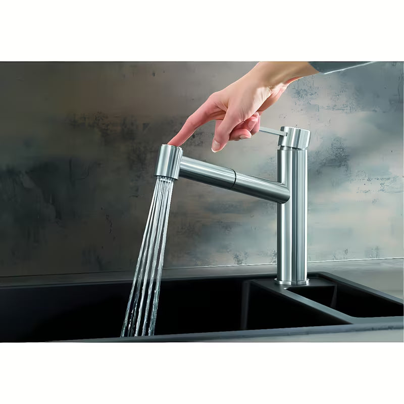 Blanco Ambis-S bateria zlewozmywakowa Supersteel ze szczotkowanej stali nierdzewnej z wyciąganą wylewką