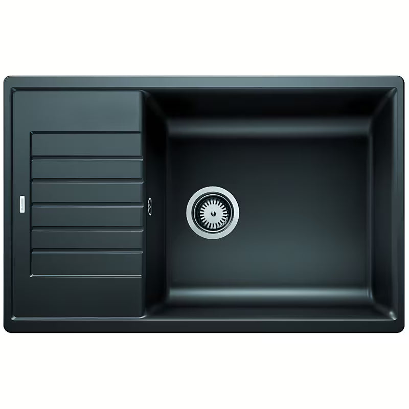 Czarny granitowy zlewozmywak Blanco Zia XL 6 S Compact z ociekaczem, montaż nablatowy