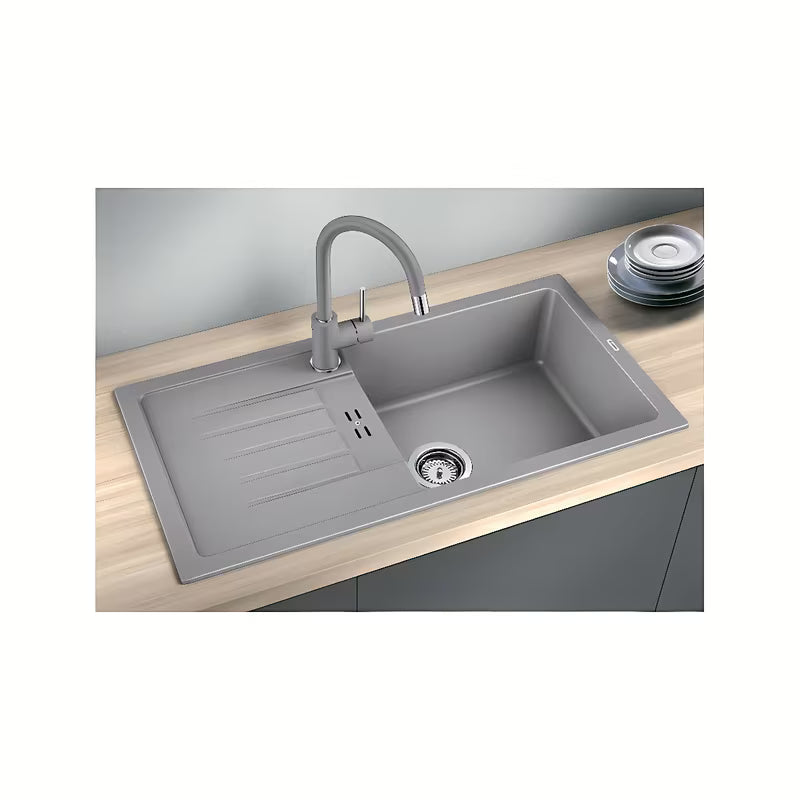 Czarny granitowy zlewozmywak Blanco Avum XL 6 S z ociekaczem pro montaż nablatowy