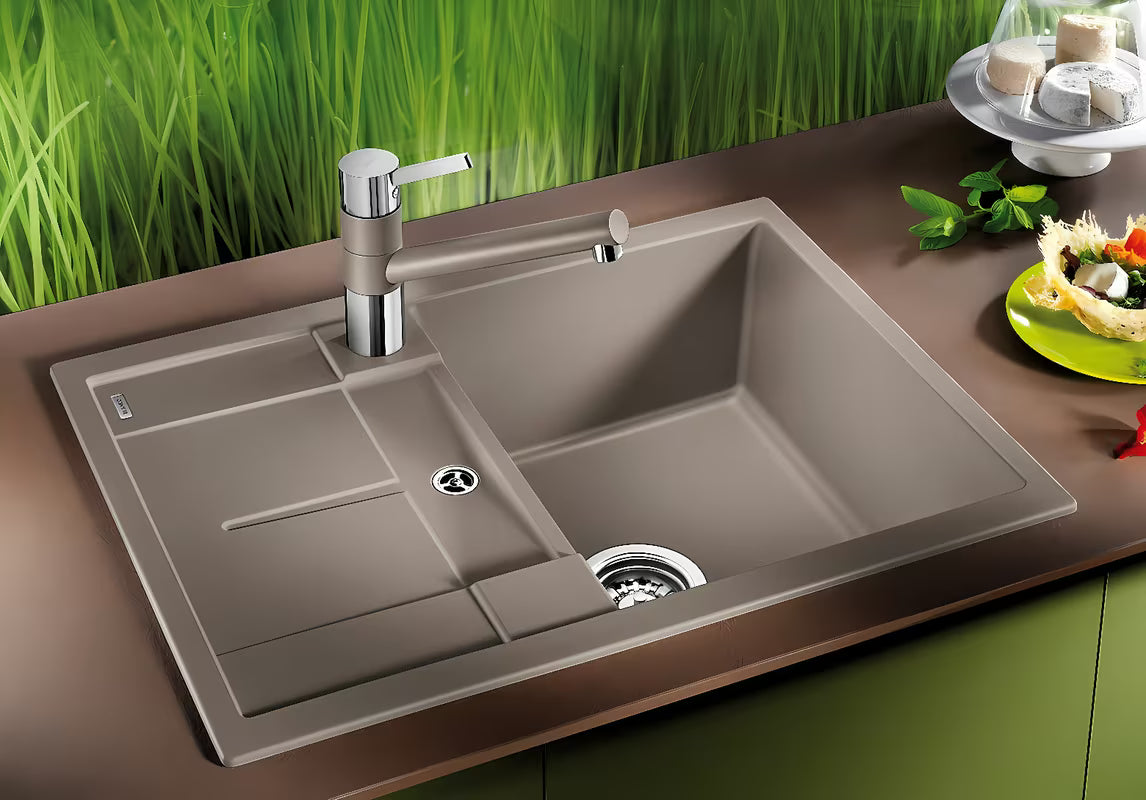 Blanco Metra 45 S Compact granitowy zlewozmywak z ociekaczem, antracit, montaż od góry
