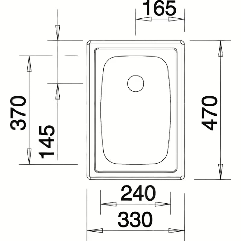 Stalowy kuchenny zlewozmywak jednokomorowy Blanco Top EE 3x4 pro montaż od góry, powierzchnia naturalny połysk.
