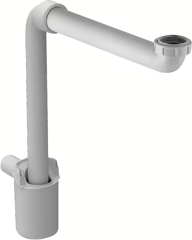 Biały oszczędzający miejsce syfon Duravit z przyłączem G 1/4" i odpływem 32 mm