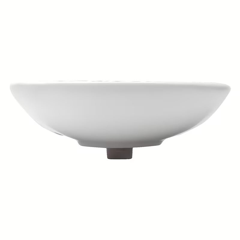 Biała wiszące ceramiczna umywalka Fayans Neo z otworem pro na baterię pośrodku, 60x47 cm.