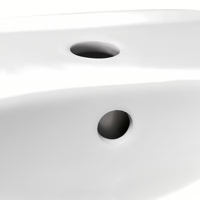 Biała ceramiczna mała umywalka Fayans Neo 40x32 cm z otworem pro na baterię pośrodku
