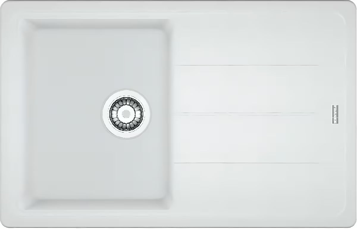 Granitowy zlewozmywak Franke BFG 611-78 z odwracalnym ociekaczem w kolorze biała lód