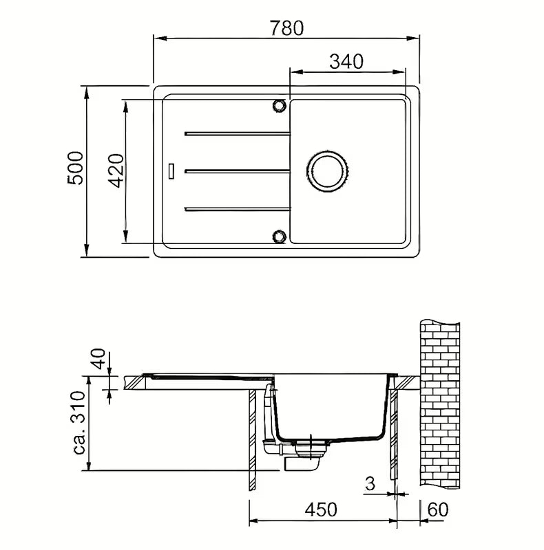 Granitowy zlewozmywak Franke BFG 611-78 z odwracalnym ociekaczem w kolorze biała lód