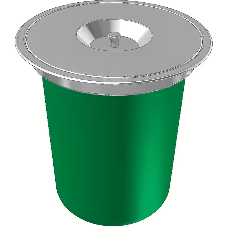 Do Zabudowy kosz na śmieci sorter Franke Kea, zielony plastikowy kosz z pokrywą ze stali nierdzewnej, pojemność 12 l