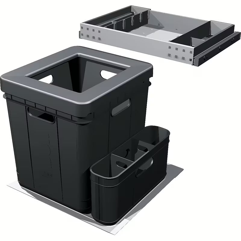 Franke Mythos kosz na śmieci sorter w kolorze czarnym z półką i filtrem węglowym przeciw zapachom