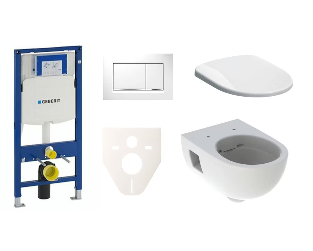 Zestaw WC podtynkowy Geberit Selnova z modułem Duofix, białym przyciskiem i deską z soft Close oraz EasyLock