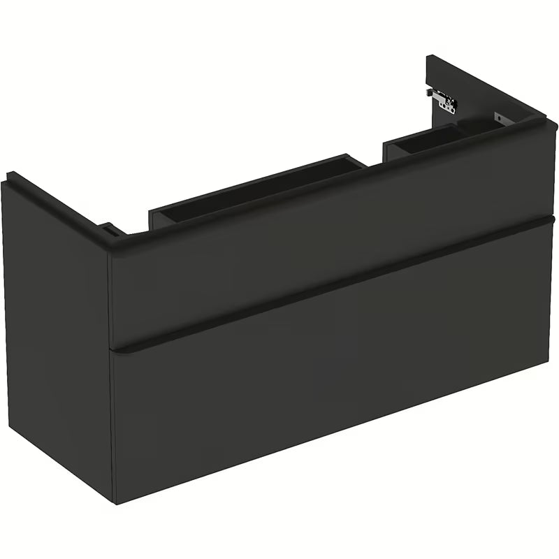Wisząca szafka pod umywalkę Geberit Smyle Square 118,4x62x47 cm w kolorze antracytowym, dekor lawa.