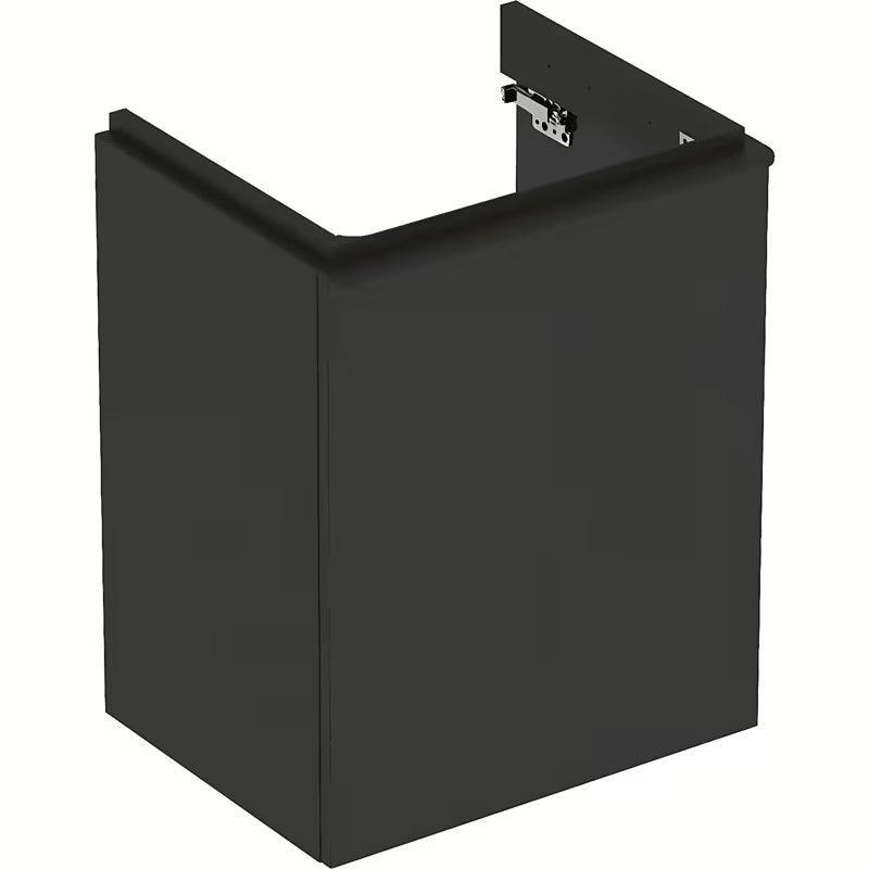 Wisząca szafka pod umywalkę Geberit Smyle Square 49,2x62x40,6 cm w antracytowym dekorze lawa z lewym kierunkiem otwierania