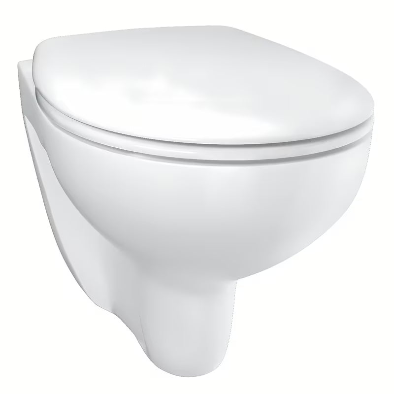 Miska WC Wisząca Grohe Bau Ceramic w kolorze Alpine White, z konstrukcją rimless i deską soft Close