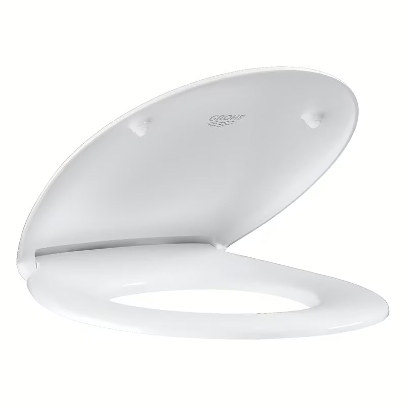 Biała DESKA sedesowa Grohe Bau Ceramic z duroplastu z szybkim wypinaniem i zawiasami ze stali nierdzewnej