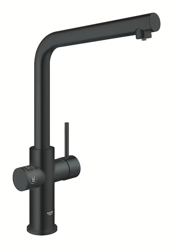 Grohe Blue Home Duo bateria zlewozmywakowa z filtracją i chłodzeniem wody w wykończeniu velvet black