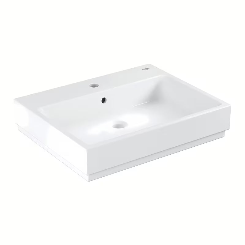 Umywalka wisząca Grohe Cube Ceramic 600 x 490 mm z ceramiki w kolorze alpine white z przelewem