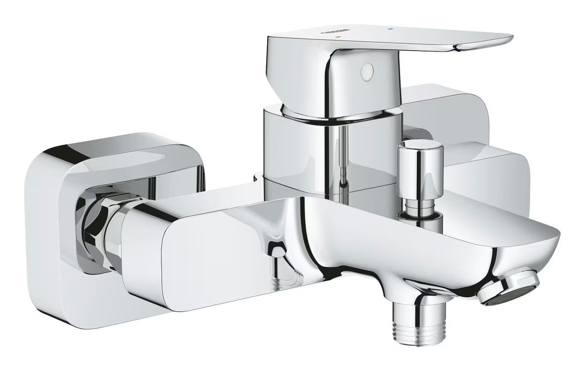 Grohe Cubeo jednouchwytowa ścienna bateria wannowa w wykończeniu chrom z przełącznikiem wanna/prysznic