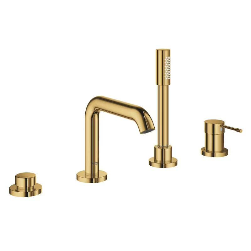 Bateria wannowa Grohe Essence New z zestawem prysznicowym ręcznym w wykończeniu Cool Sunrise