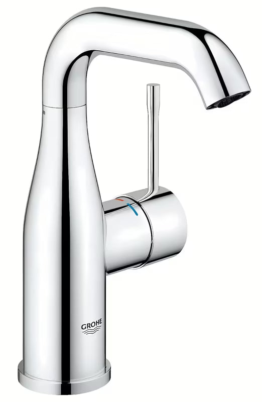 Chromowana bateria umywalkowa Grohe Essence New ze średnio wysoką wylewką i obrotową wylewką