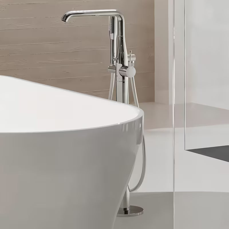 Podłogowa bateria wannowa Grohe Essence New w chromie z rączką prysznicową i obrotową wylewką