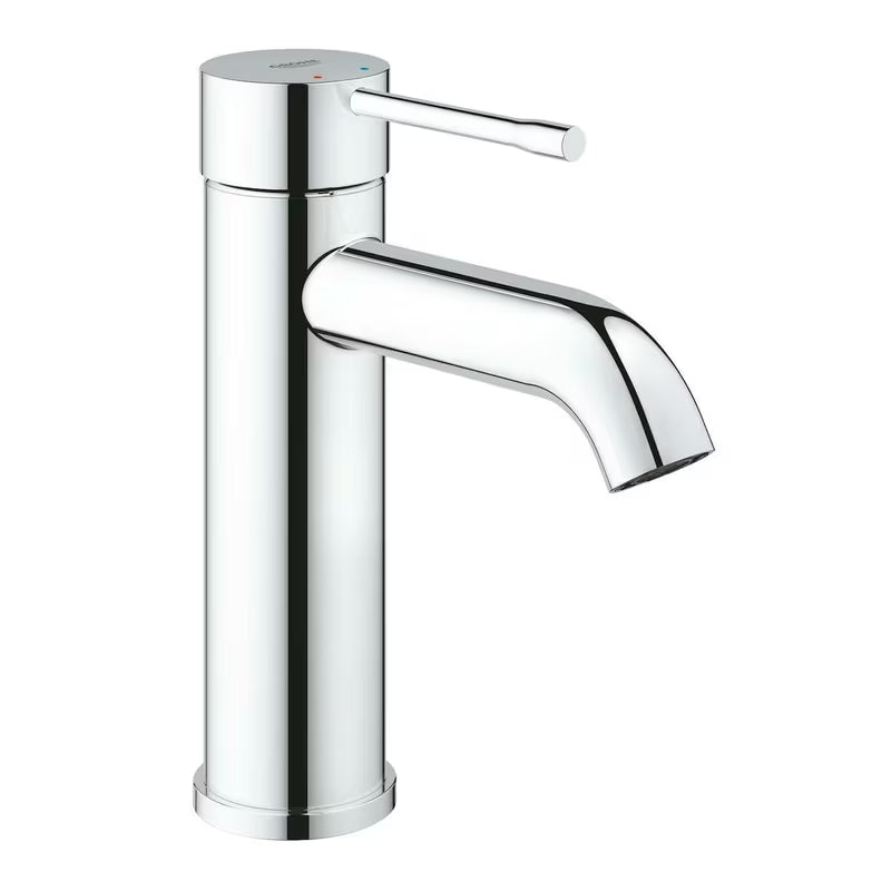 Chromowana jednouchwytowa bateria umywalkowa Grohe Essence New z gładkim korpusem i wygiętą wylewką