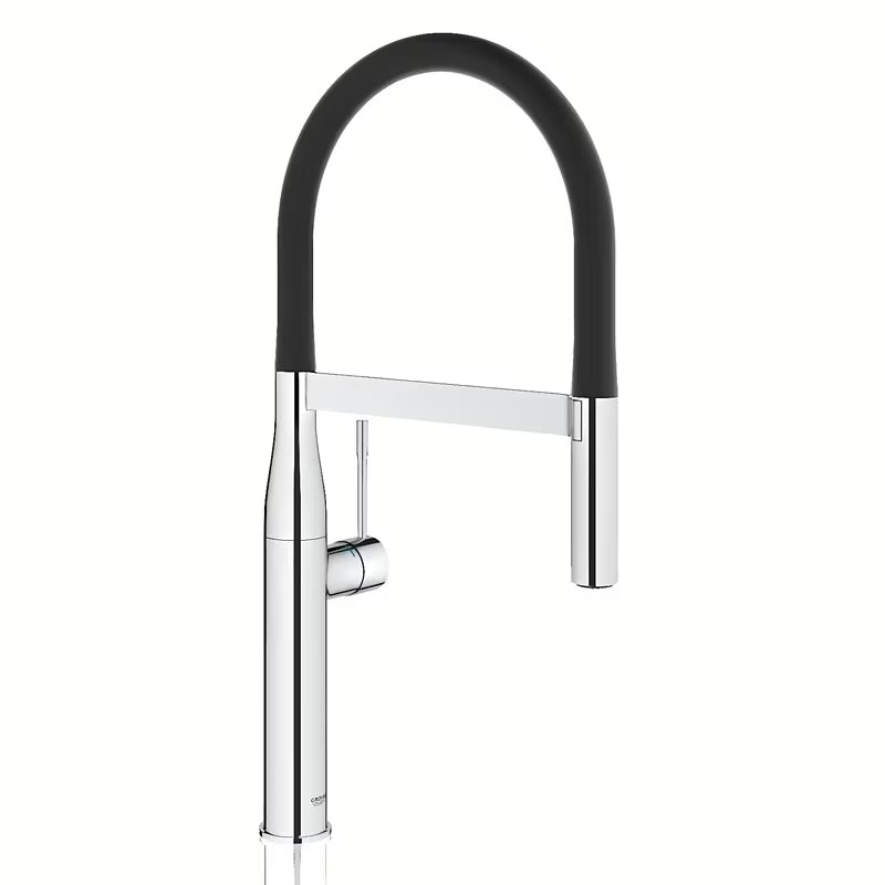 Chromowana bateria zlewozmywakowa Grohe Essence New z wyciąganą wylewką z wysoką obrotową wylewką