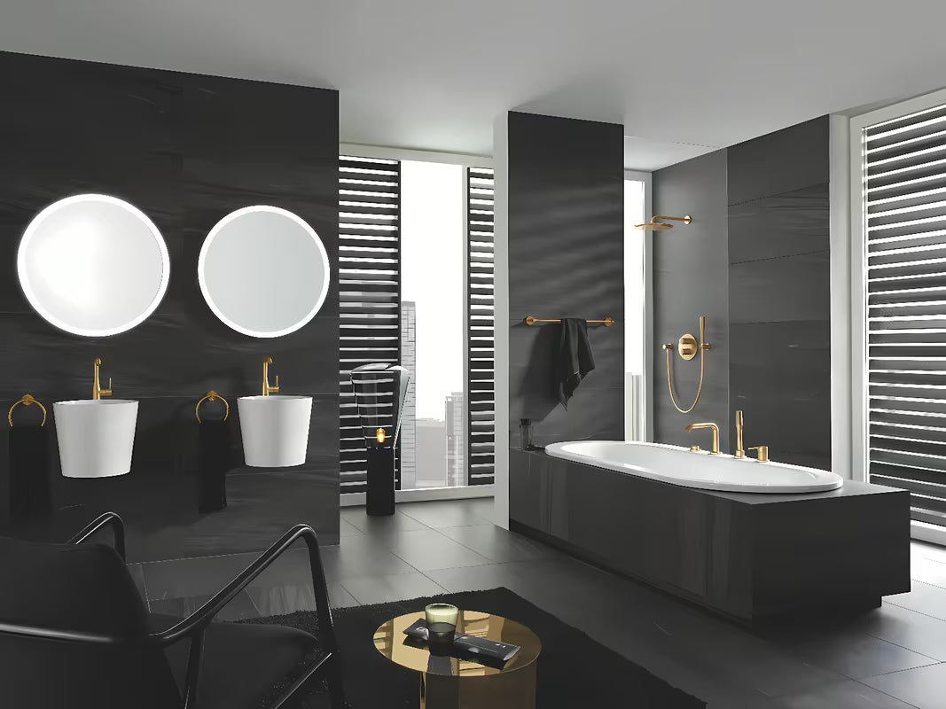 Grohe Essence New wysoka jednouchwytowa bateria umywalkowa w wykończeniu Brushed Cool Sunrise z obrotową wylewką
