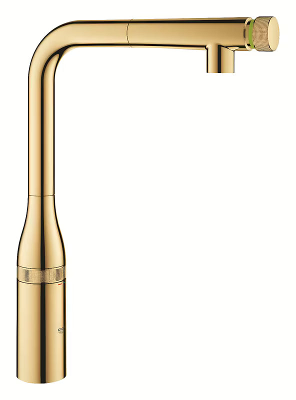 Grohe Essence smartcontrol bateria zlewozmywakowa cool sunrise z wyciąganą wylewką natryskową i wysoką obrotową wylewką