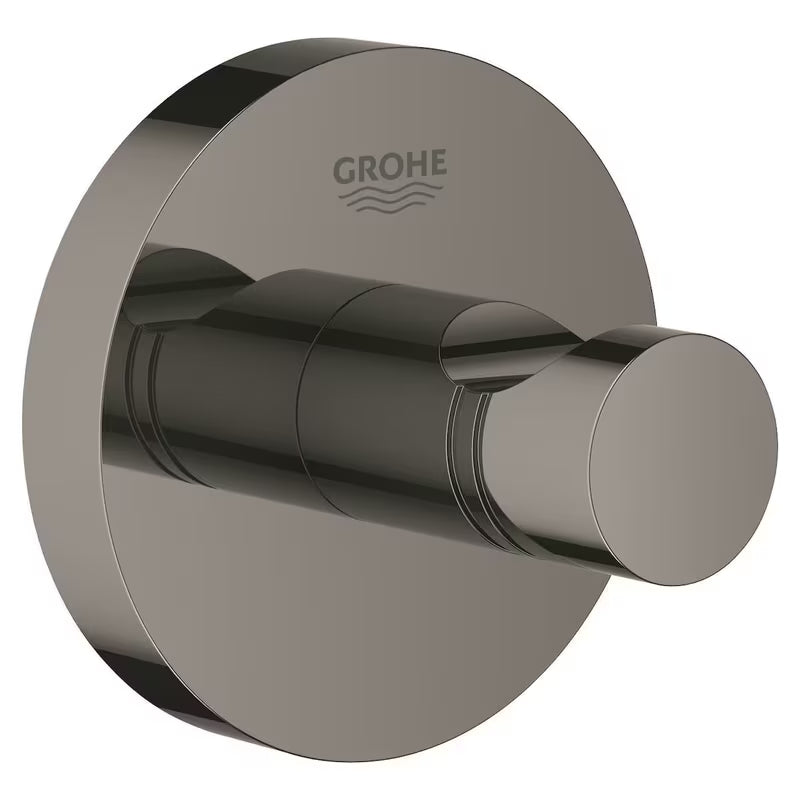 Metalowy haczyk na szlafrok Grohe Essentials w wykończeniu hard graphite z ukrytym mocowaniem
