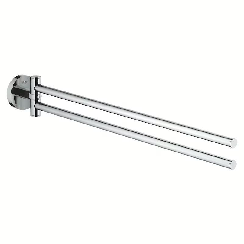 Chromowany uchwyt na ręczniki Grohe Essentials z dwoma ruchomymi ramionami i ukrytym mocowaniem