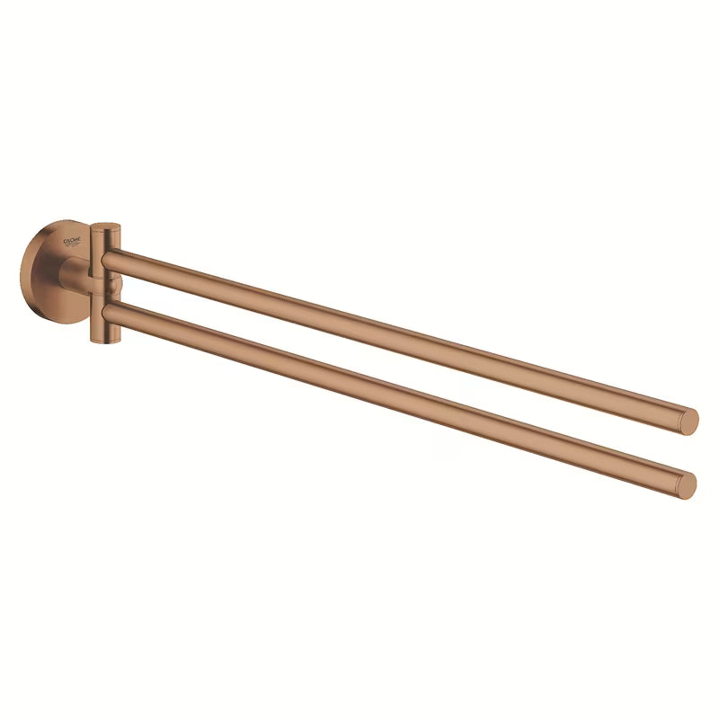 Uchwyt na Ręczniki Grohe Essentials z dwoma ruchomymi ramionami, w wykończeniu Brushed Warm Sunset.