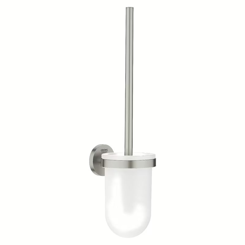 Zestaw SZCZOTKI do Wc Grohe Essentials w matowym wykończeniu supersteel z ukrytym mocowaniem ściennym.