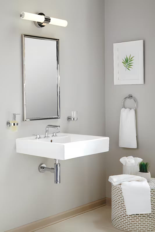 Chromowany uchwyt szklanki Grohe Essentials szklanka w komplecie z ukrytym mocowaniem