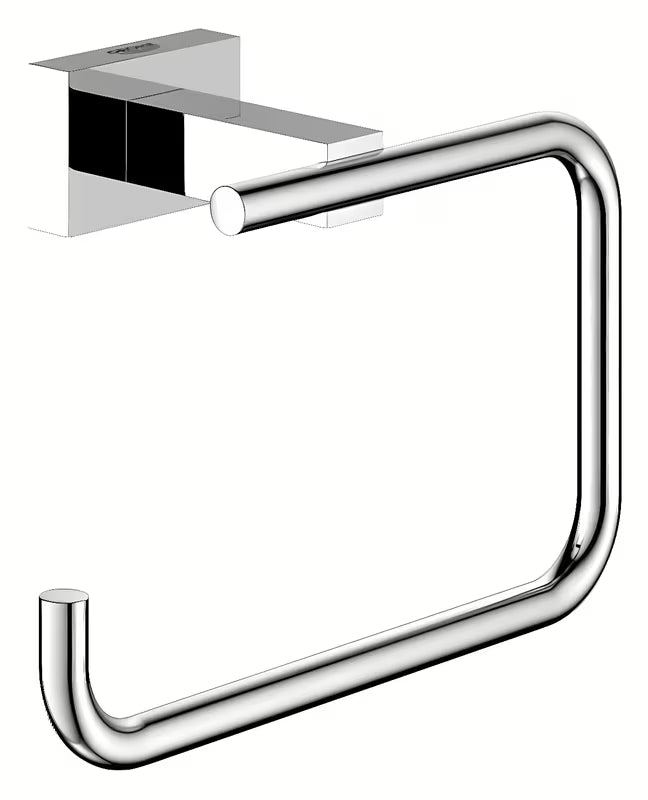 Chromowany uchwyt na papier toaletowy Grohe Essentials Cube bez pokrywy, z ukrytym mocowaniem
