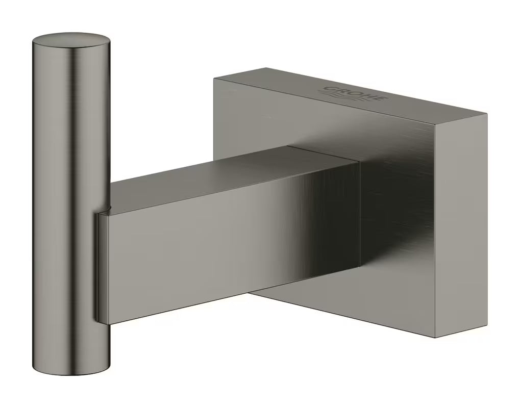 Haczyk na szlafrok Grohe Essentials Cube w wykończeniu szczotkowany hard graphite z ukrytym mocowaniem