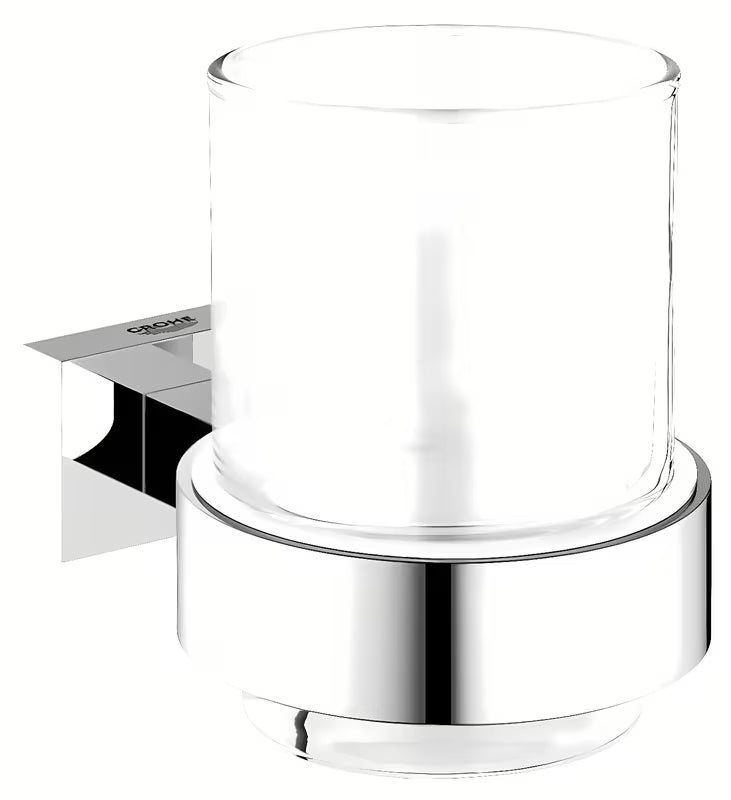 Grohe Essentials Cube ścienny uchwyt na szklanki szklanka w komplecie w wykończeniu chrom