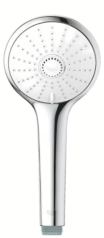 Słuchawka prysznicowa Grohe Euphoria 110 Massage w chromie z białą tarczą natryskową i trzema rodzajami strumienia.