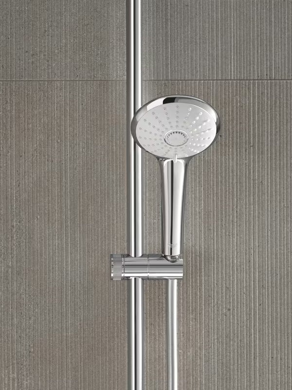 Słuchawka prysznicowa Grohe Euphoria 110 Massage w chromie z białą tarczą natryskową i trzema rodzajami strumienia.