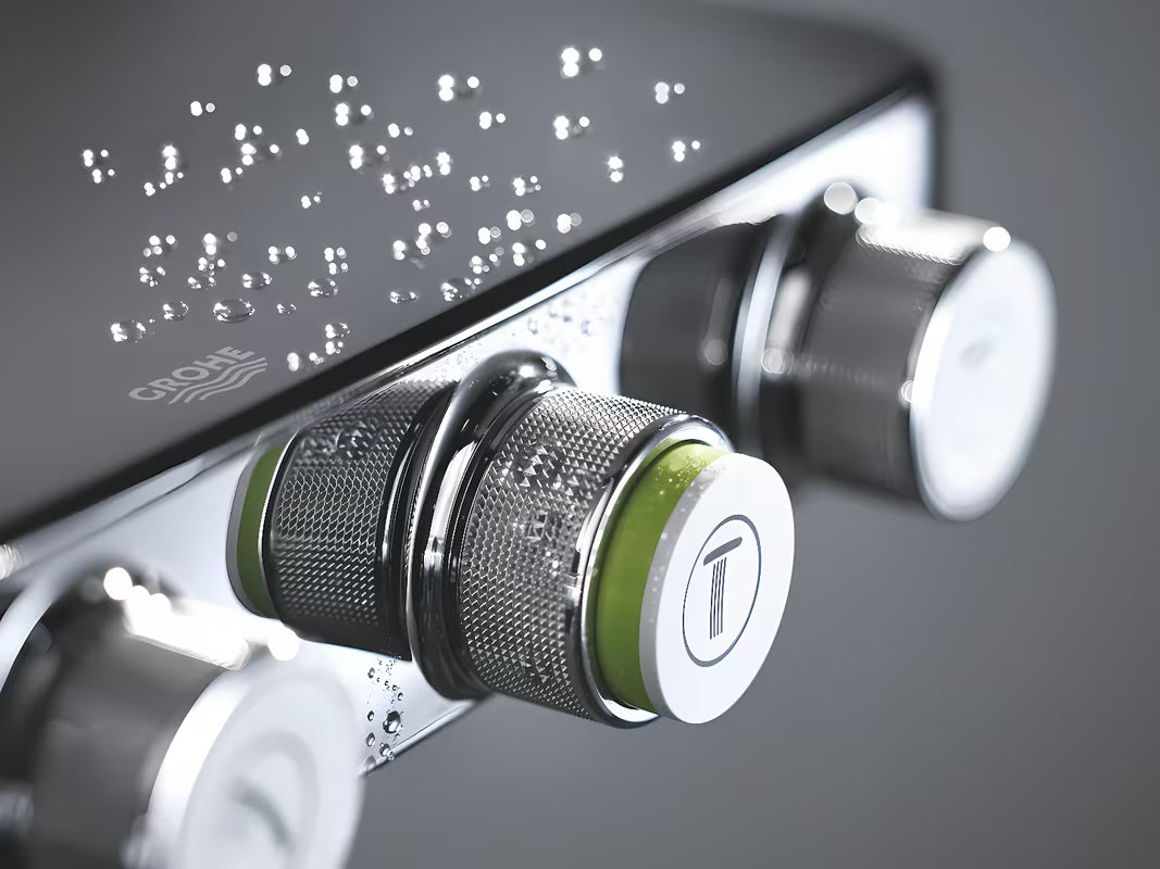 Chromowany system prysznicowy Grohe Euphoria smartcontrol z termostatem, deszczownicą 310 mm i słuchawką prysznicową