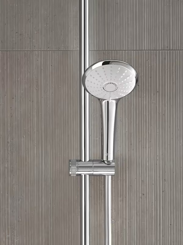 Chromowany system prysznicowy Grohe Euphoria System z baterią termostatyczną, z deszczownicą i słuchawką prysznicową