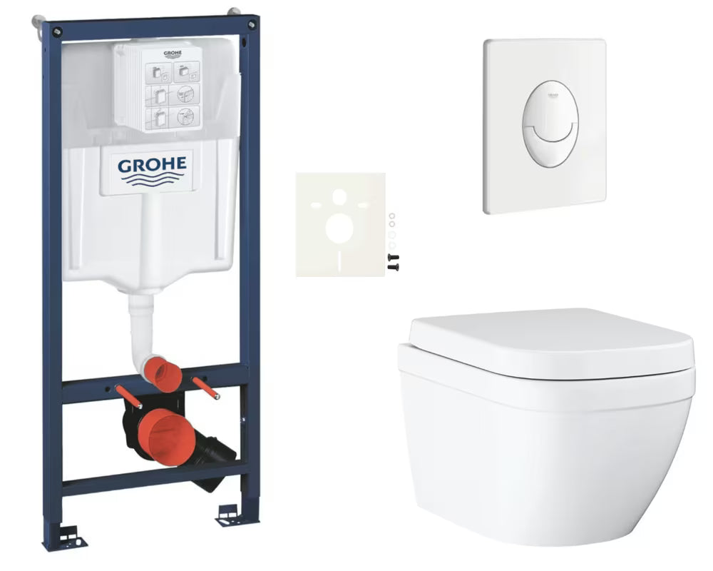 Zestaw WC podtynkowy Grohe Euro Ceramic z modułem podtynkowym Rapid SL, przyciskiem Skate Air i deską soft Close