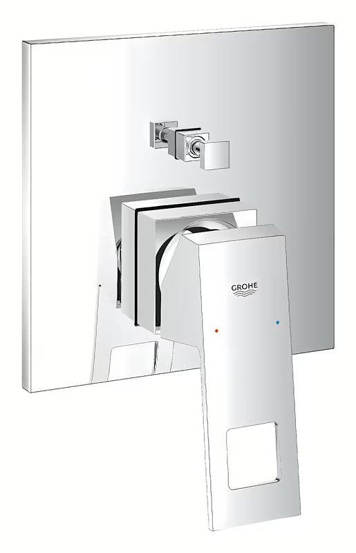 Podtynkowa prysznicowa i bateria wannowa Grohe Eurocube chromowana z dźwignią i 2-drożnym przełącznikiem